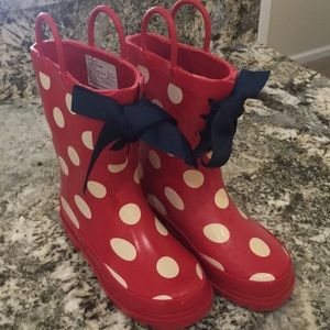 Girls Polka-Dot Rain boots 9/10